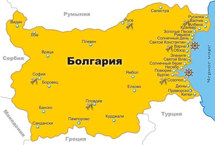 Карты болгарии