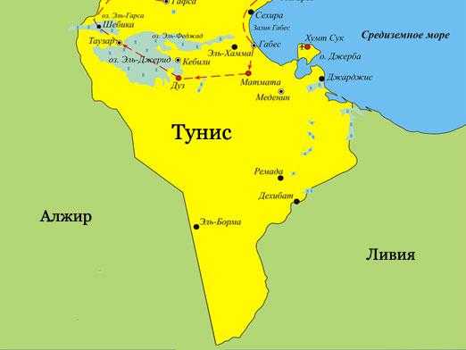 Где находится тунис на карте мира