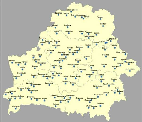 Карта достопримечательностей беларуси
