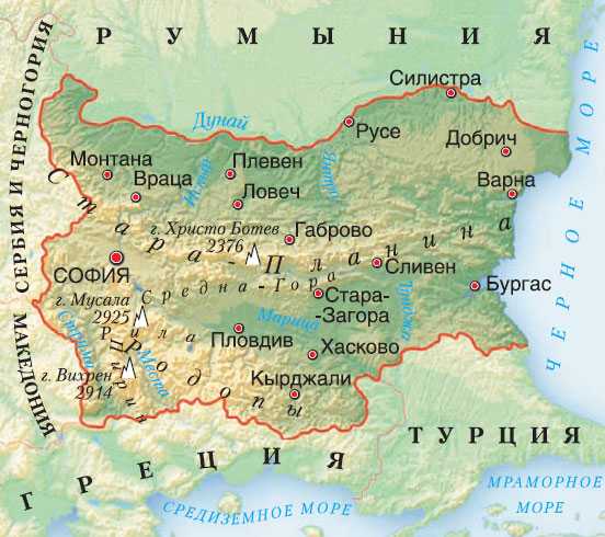 Карта болгарии на русском языке с городами. болгария на карте — туристер.ру