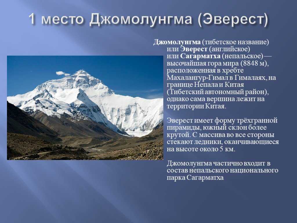Гималаи - самая высокая горная система в мире