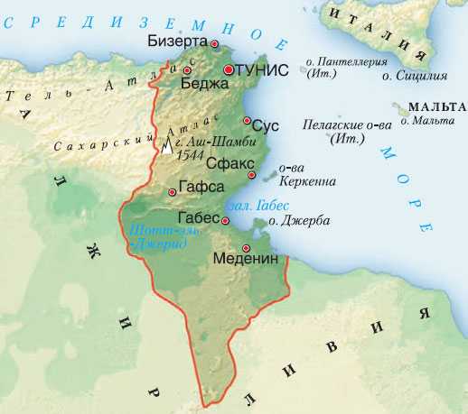 Карты туниса