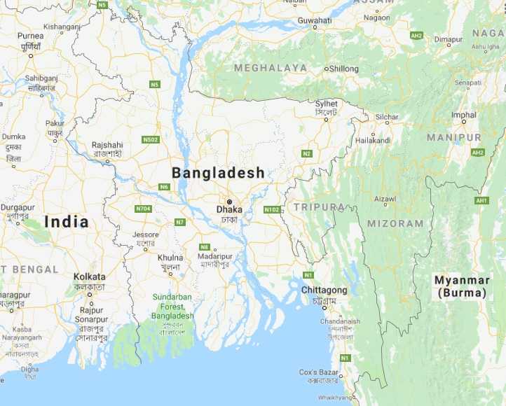 Бангладеш столица какого государства где находится. Бангладеш на карте.