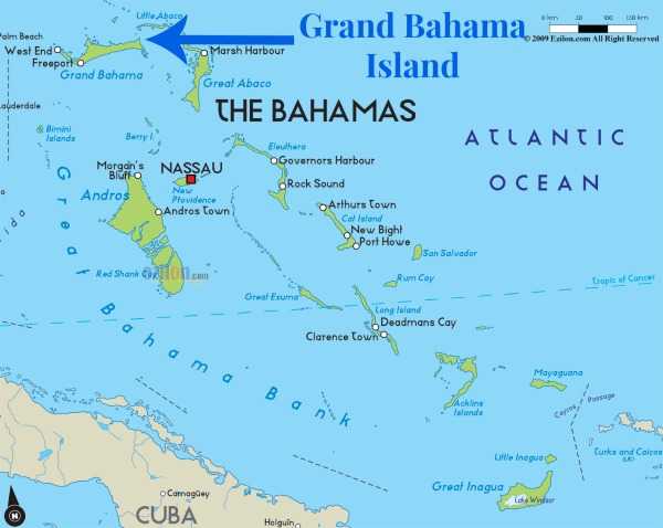 Карта багамских островов