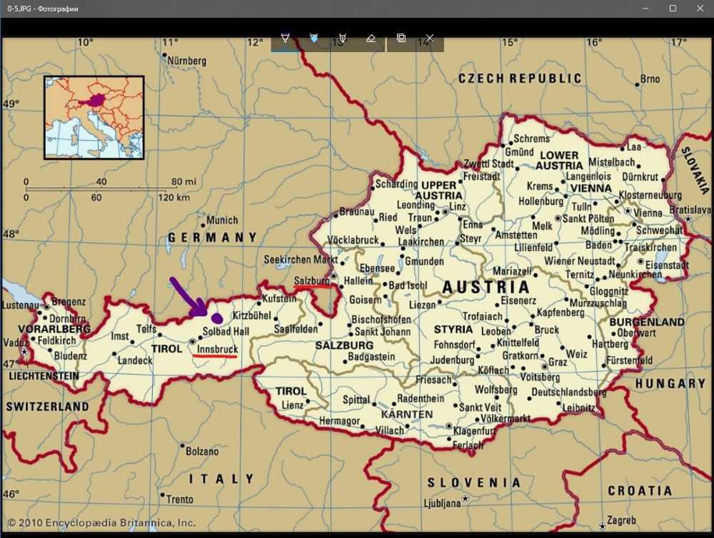 Австрия на карте мира (карта австрии на русском языке)