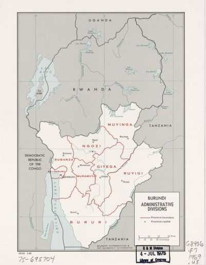 Подробная карта Бурунди с отмеченными городами и достопримечательностями страны. Географическая карта. Бурунди со спутника