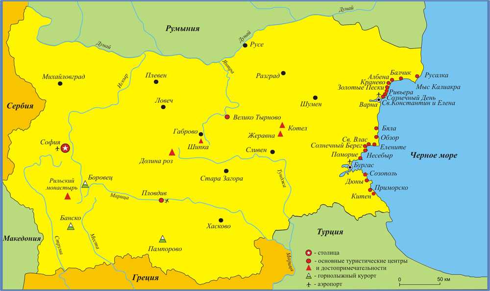 Где находится болгария на карте