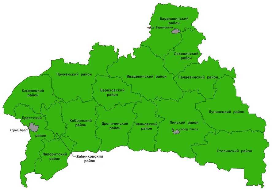 Онлайн карта брестской области с городами и деревнями