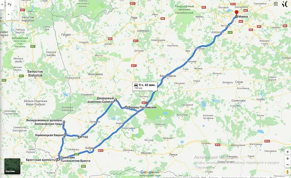Расстояние от минска, бреста до беловежской пущи – маршрут, карта • вся планета