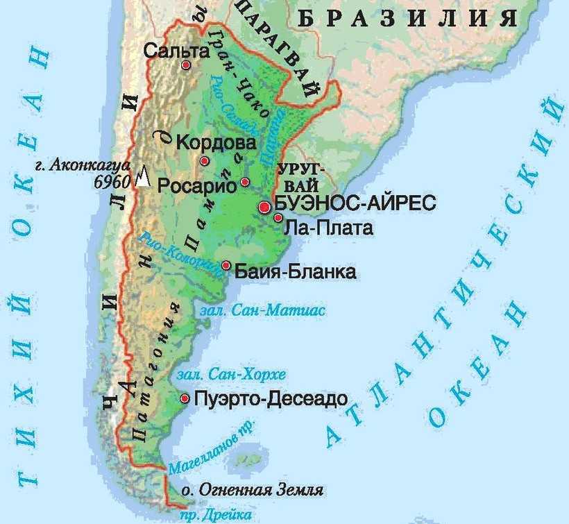 Карты патагонии (аргентина). подробная карта патагонии на русском языке с отелями и достопримечательностями