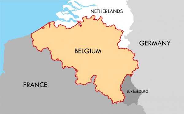 Бельгия на карте европы на русском языке