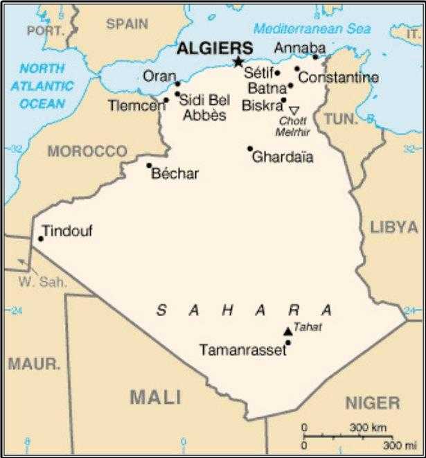 Где находится алжир? расположение на карте мира