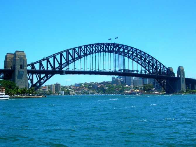 Узнай где находится Мост Харбор-Бридж на карте Сиднея (С описанием и фотографиями) Мост Харбор-Бридж со спутника