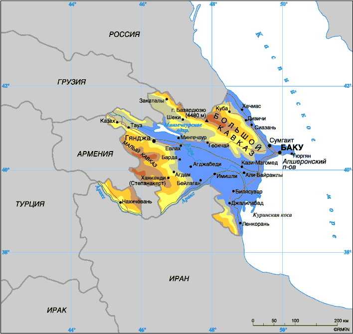 Подробная карта Агджабеди на русском языке с отмеченными достопримечательностями города Агджабеди со спутника