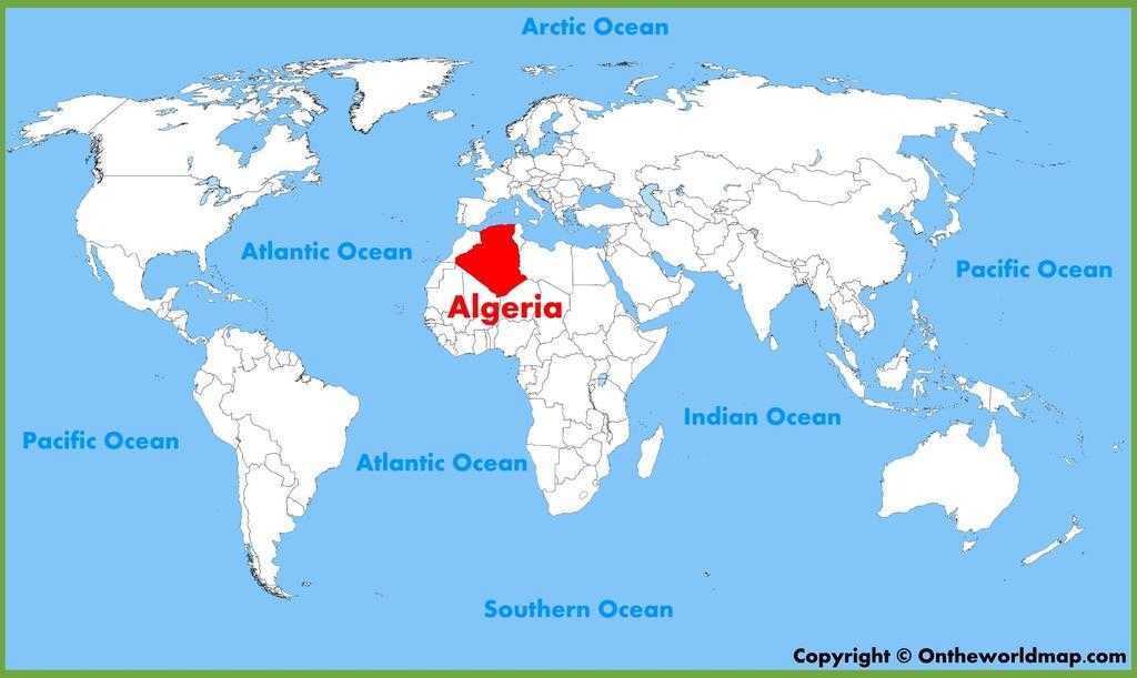 Алжир на карте мира (карта алжира на русском языке)