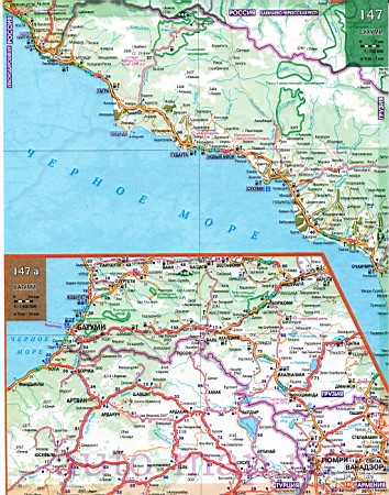 Побережье черного моря - карта для отдыха в абхазии - туристический блог ласус