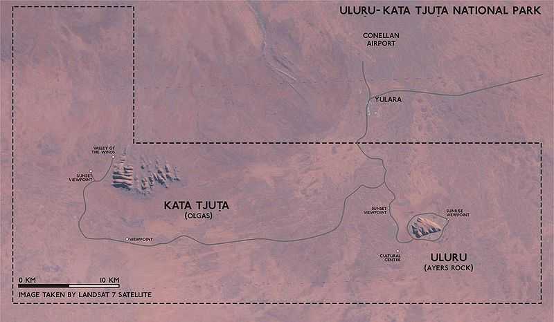 Узнай где находится Гора Ольга (Ката-Тьюта) на карте Австралии (С описанием и фотографиями) Гора Ольга (Ката-Тьюта) со спутника