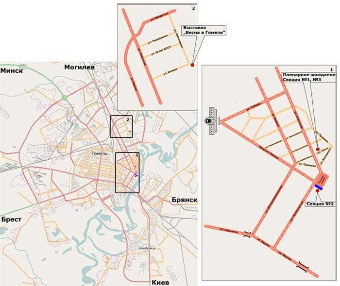 Карта гомеля подробно с улицами, домами и районами