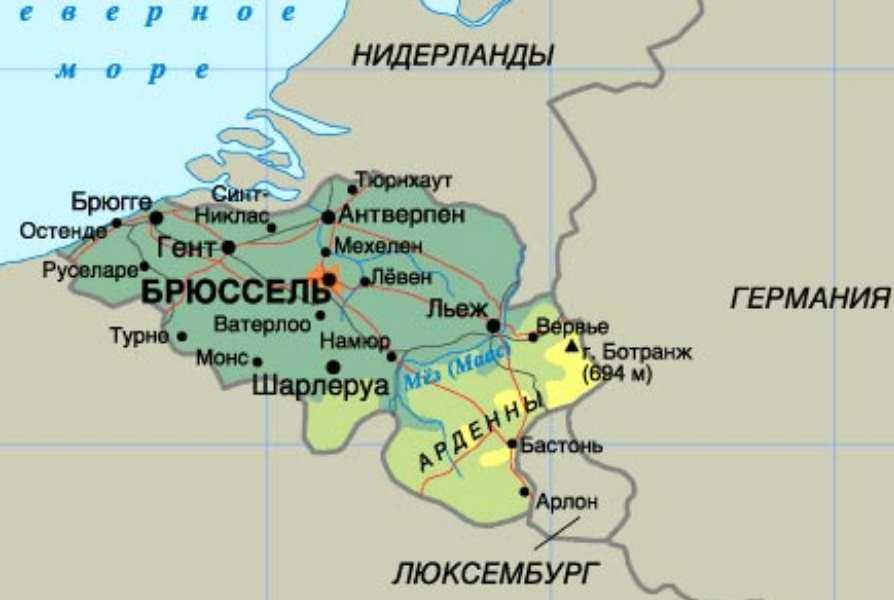 Карта бельгии, подробная на русском языке — туристер.ру