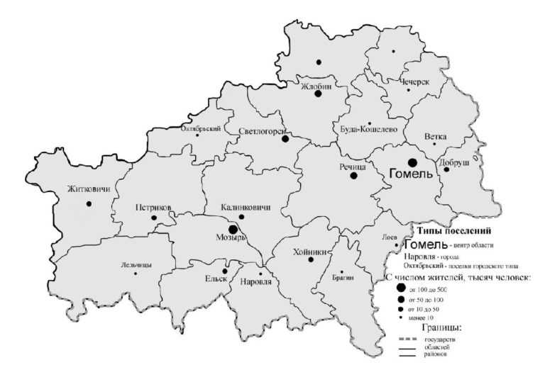 Карта гомельской области с деревнями и дорогами, подробная спутниковая карта гомельской области - realt.by