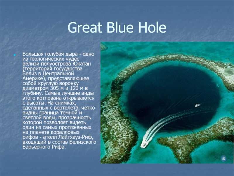Большая голубая дыра в океане. белиз