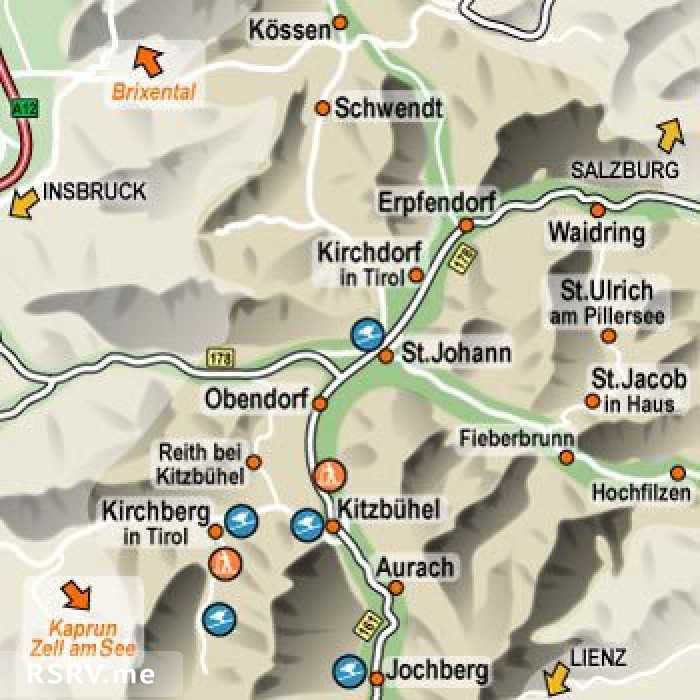 Узнай где находится Тироль на карте Австрии (С описанием и фотографиями) Тироль со спутника