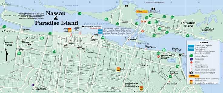 Карты нассау (о. багамы). подробная карта нассау на русском языке с отелями и достопримечательностями