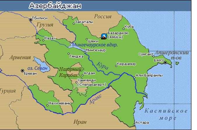 Республика азербайджан на карте мира