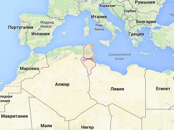 Где находится тунис на карте