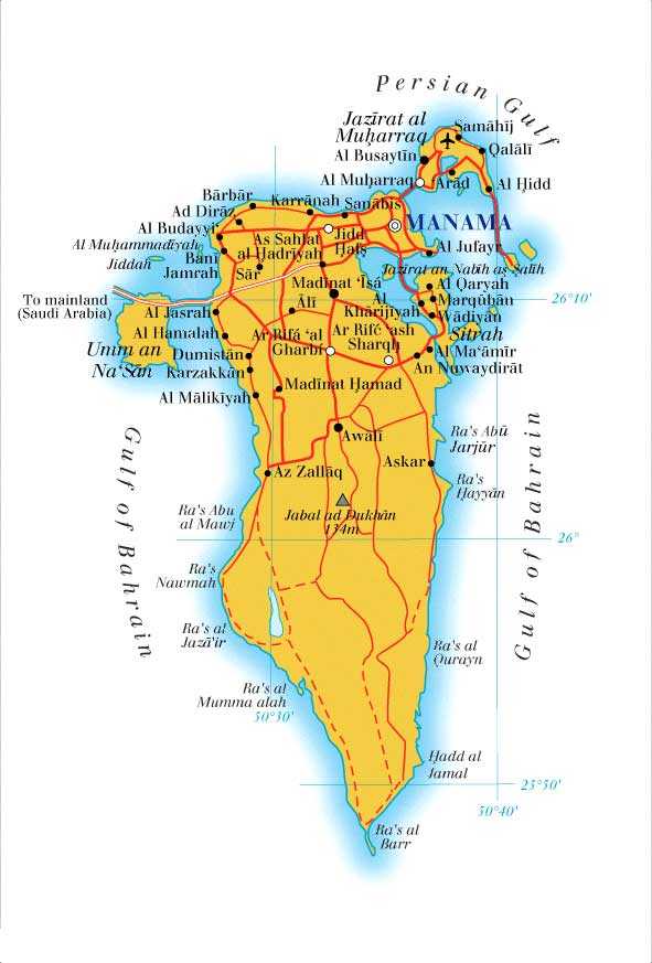 Карта манамы, бахрейн