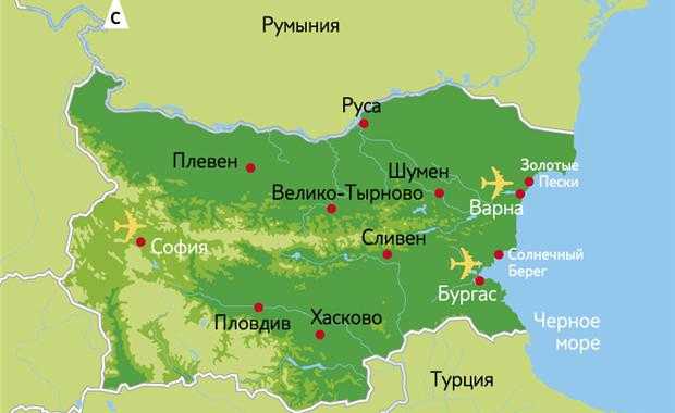 Карта болгарии