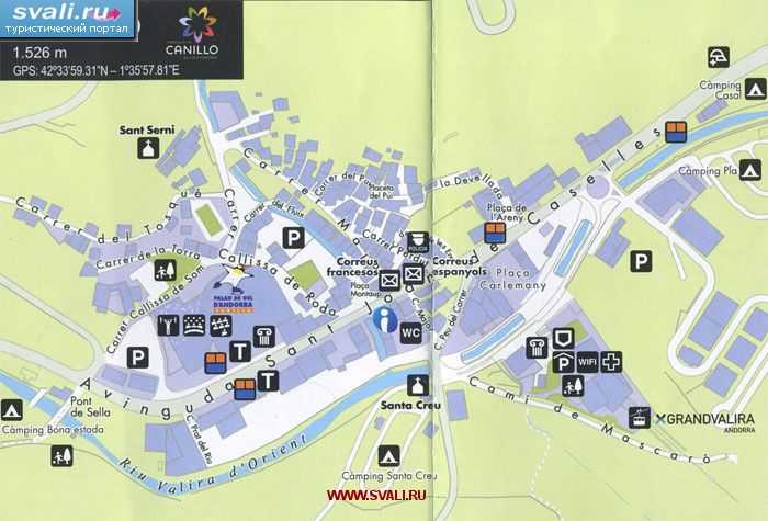 Карты андорры ла веллы /эскальдаса (андорра). подробная карта андорры ла веллы /эскальдаса на русском языке с отелями и достопримечательностями