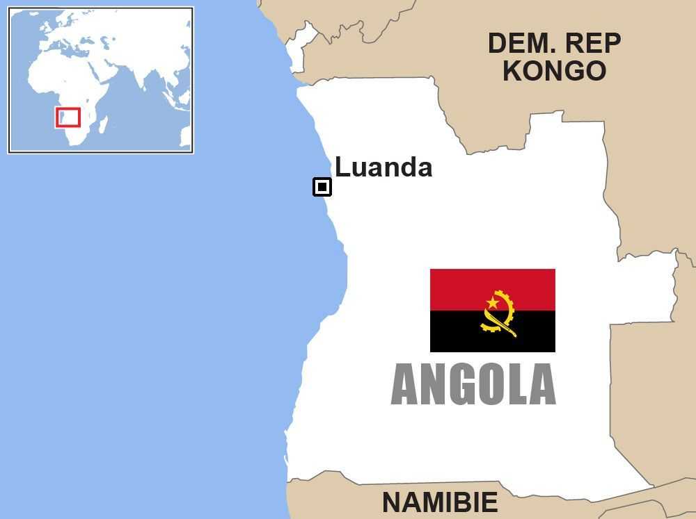 Подробная карта Анголы с отмеченными городами и достопримечательностями страны Географическая карта Ангола со спутника
