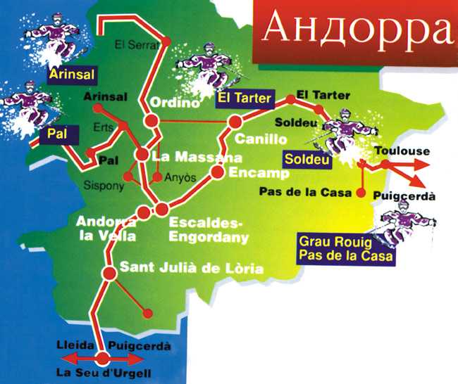 Карта андорры, подробная на русском языке — туристер.ру