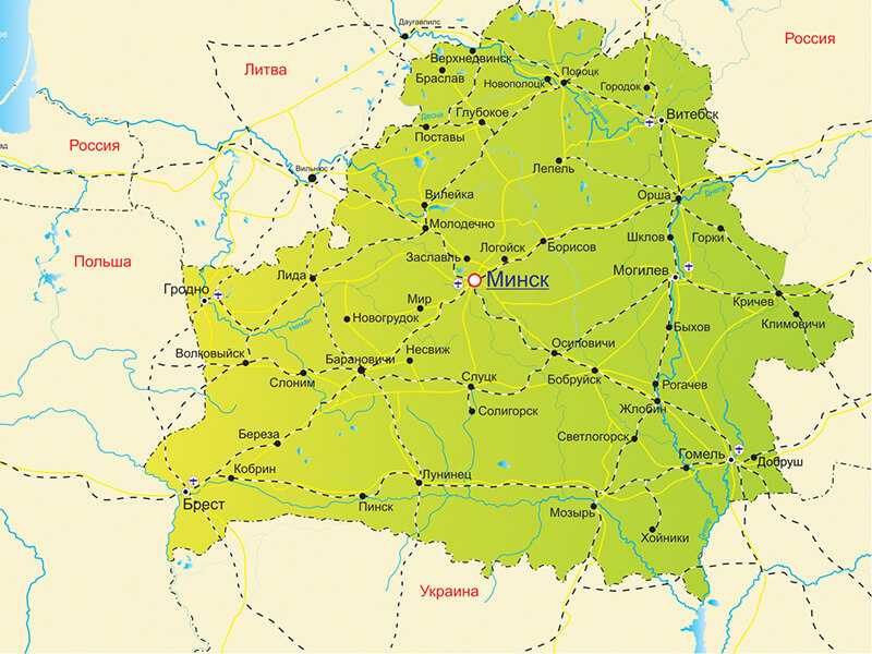 Подробная карта минской области с районами и деревнями. спутниковая карта минской области беларуси - белкрай