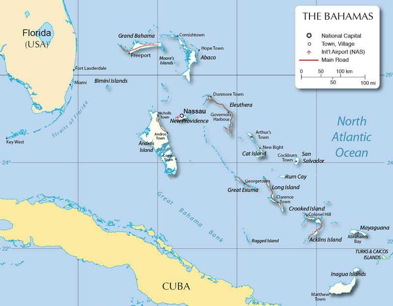 Карта нассау, багамы