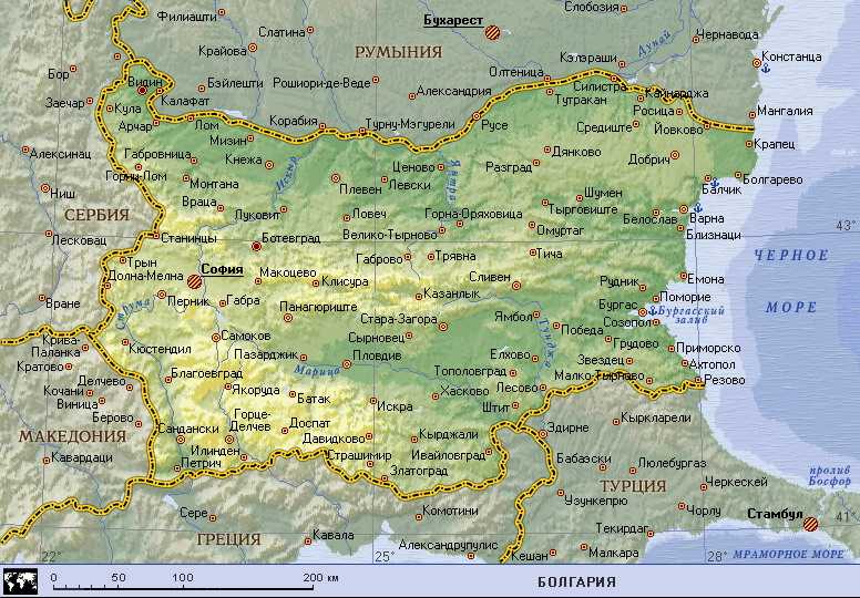 Карты обзора (болгария). подробная карта обзора на русском языке с отелями и достопримечательностями