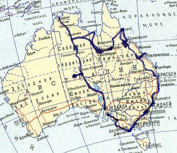 Великая океанская дорога на карте австралии