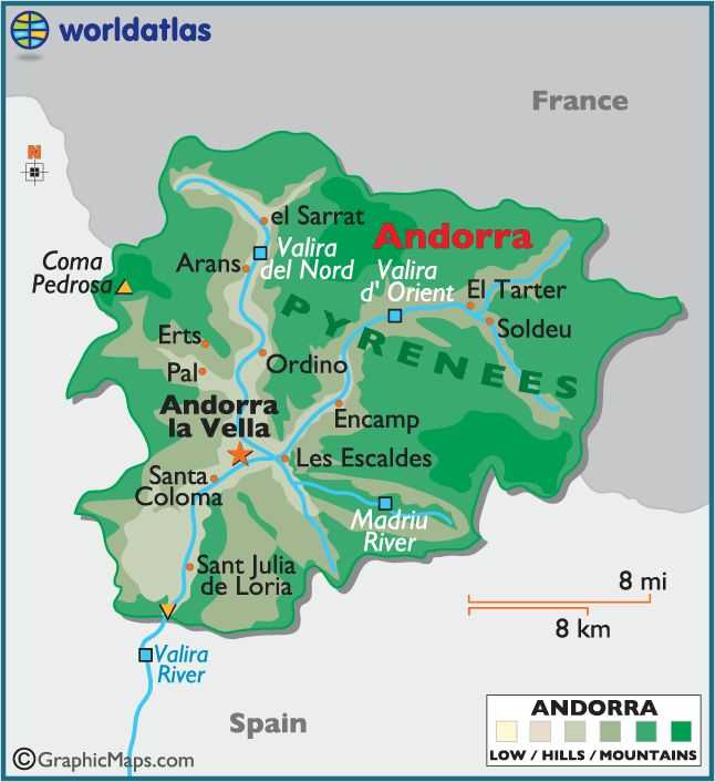 Карты андорры | большие карты андорры с возможностью скачать и распечатать
