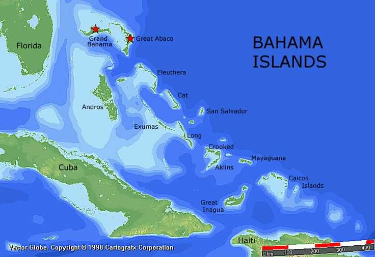 Поиск тур-объектов на карте багам