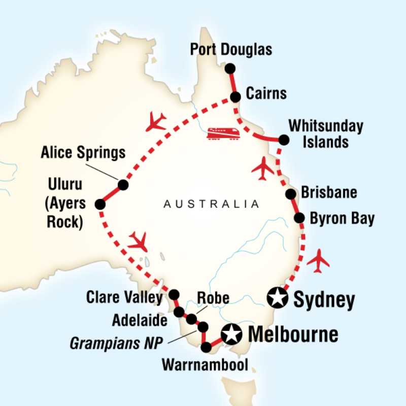 Туристический маршрут по австралии